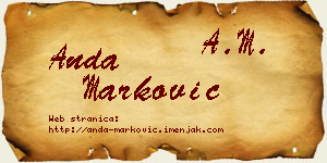 Anda Marković vizit kartica